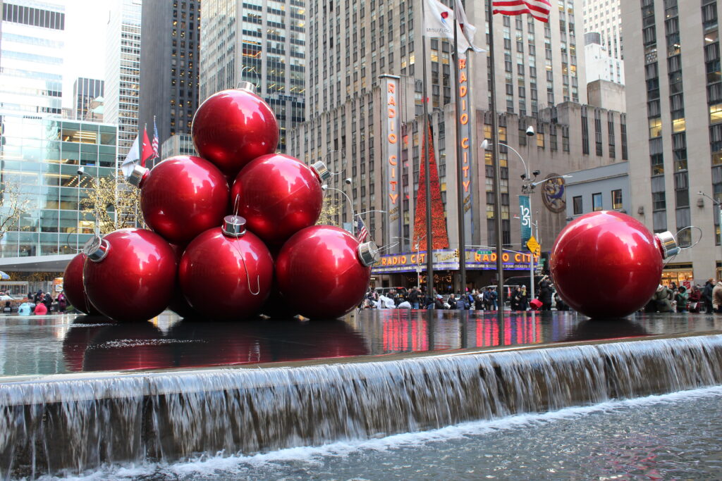 Avenue of the Americas in New York at Christmas