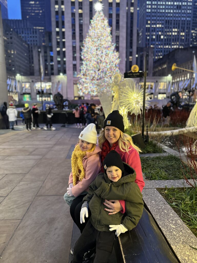 Rockefeller Plaza Christmas Tree at 6am during Christmas Time in NYC