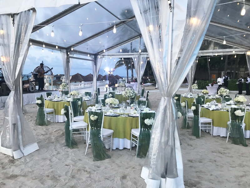 Beach reception at Sandals Royal Bahamian Resort.