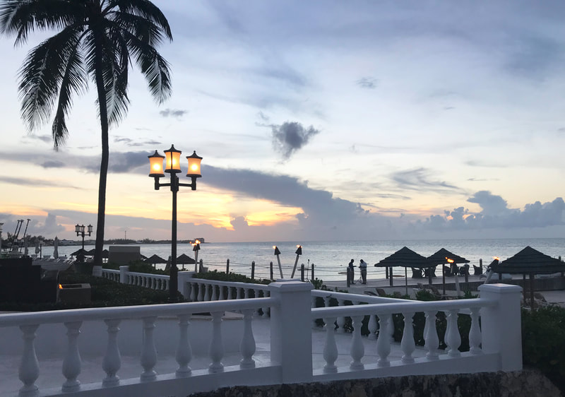 Ocean view from terrace at Sandals Royal Bahamian Resort.