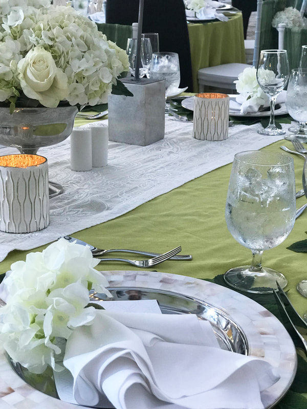 Place setting at beach reception at Sandals Royal Bahamian Resort.