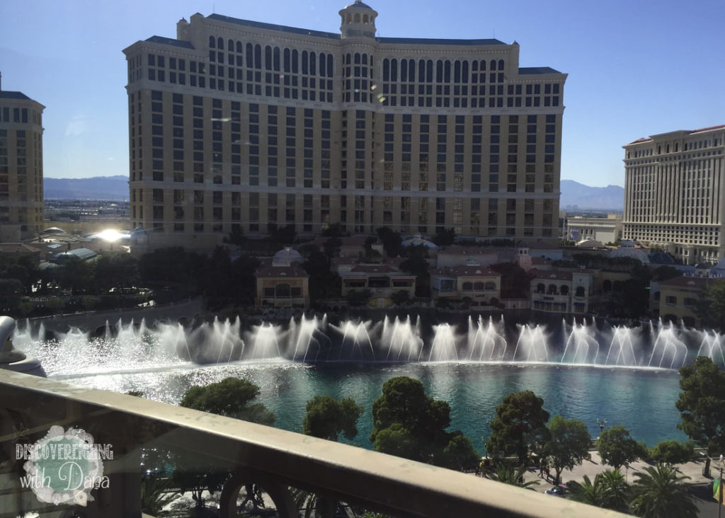 Photos to inspire you to visit Vegas - The Bellagio & Bellagio Fountains from Paris Eiffel Tower Restaurant