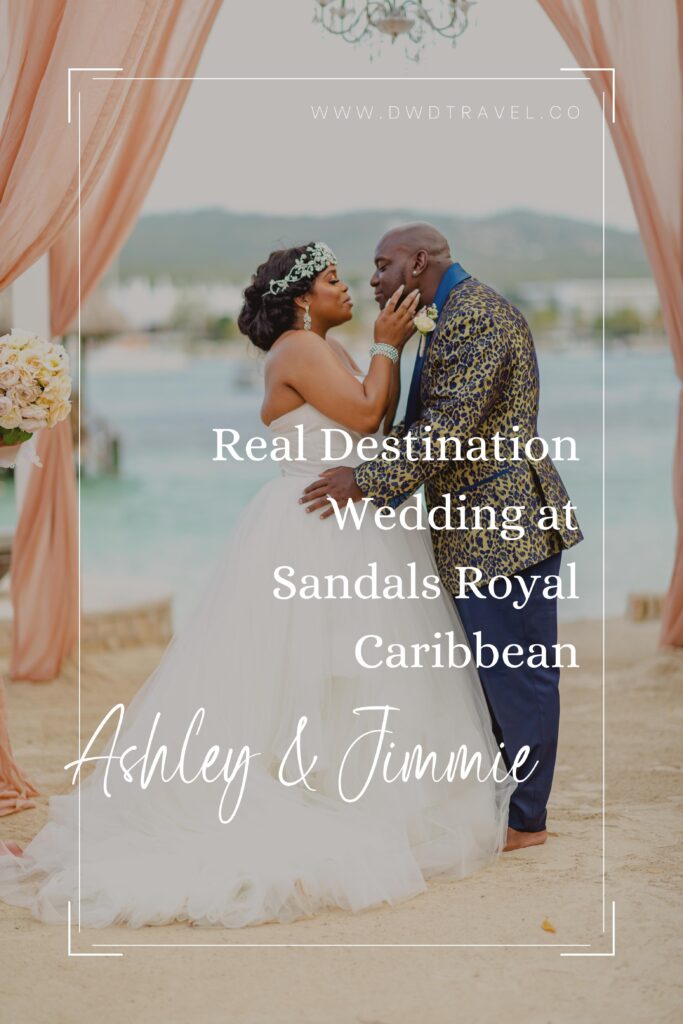 Real Destination Wedding Couple at Sandals Royal Caribbean