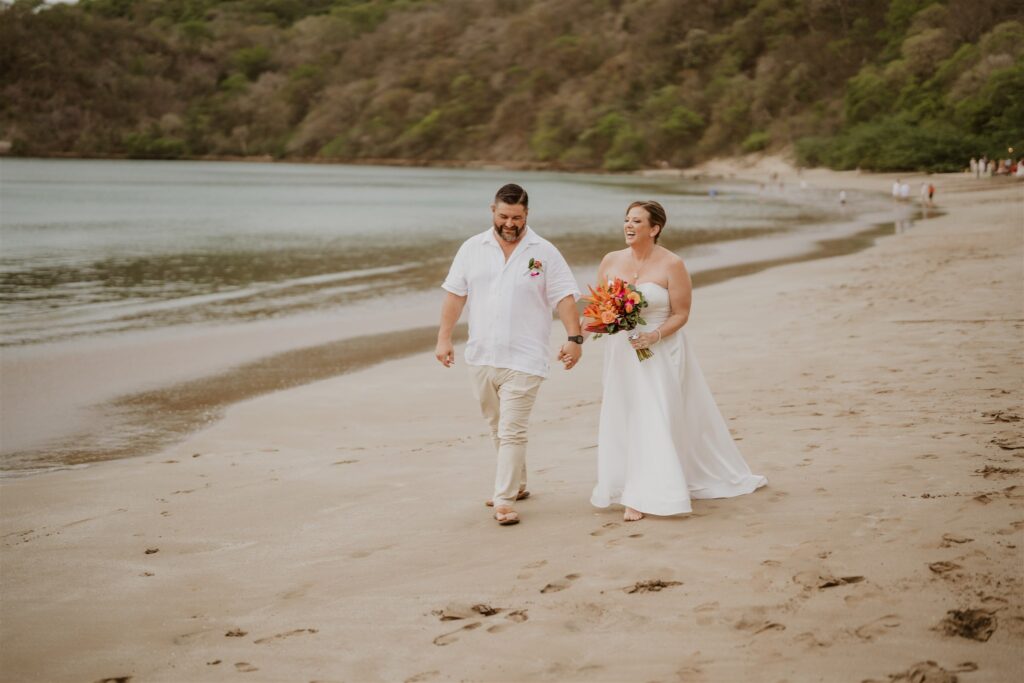 Real Destination Wedding Couple Jenn and Dan at Dreams Las Mareas Costa Rica bride and groom on the beach