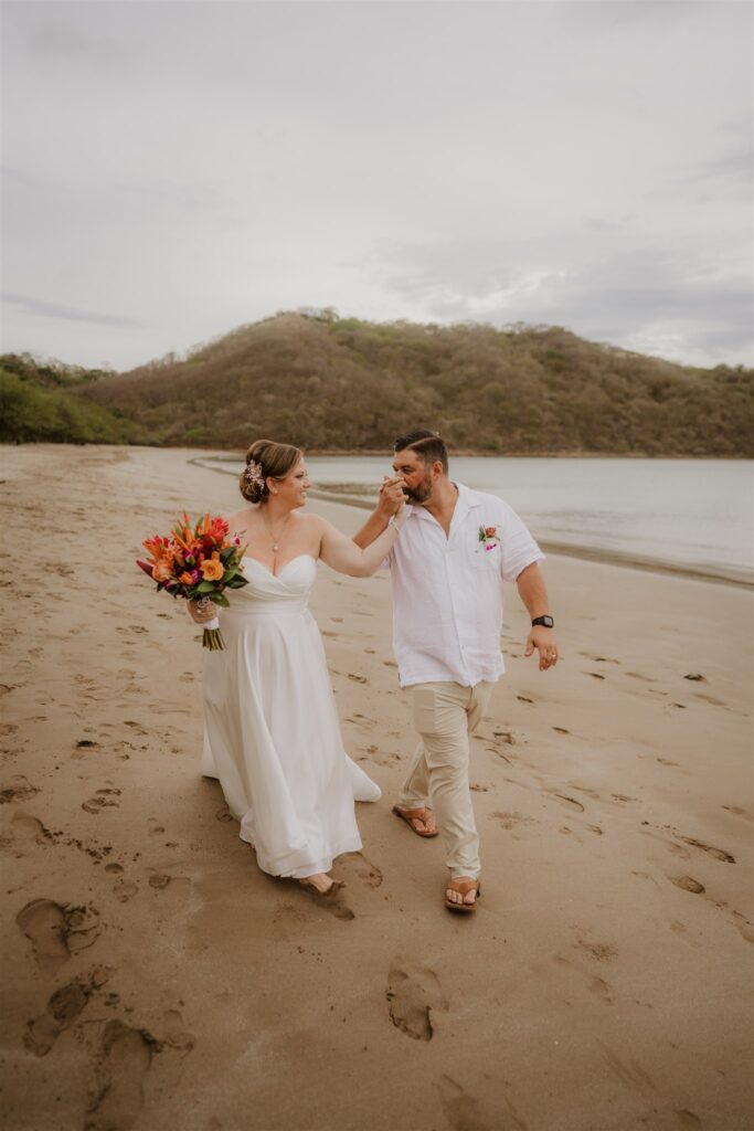 Real Destination Wedding Couple Jenn and Dan at Dreams Las Mareas Costa Rica on the Beach