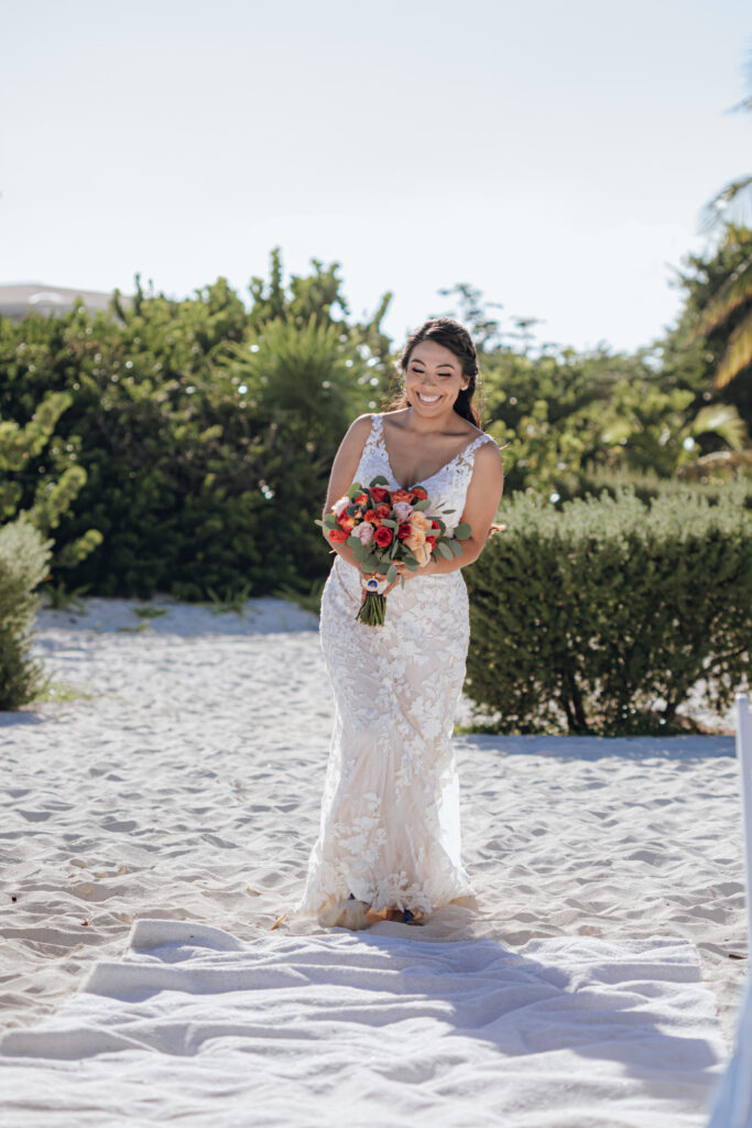 Beach Tropical Destination Wedding Ceremony Bride