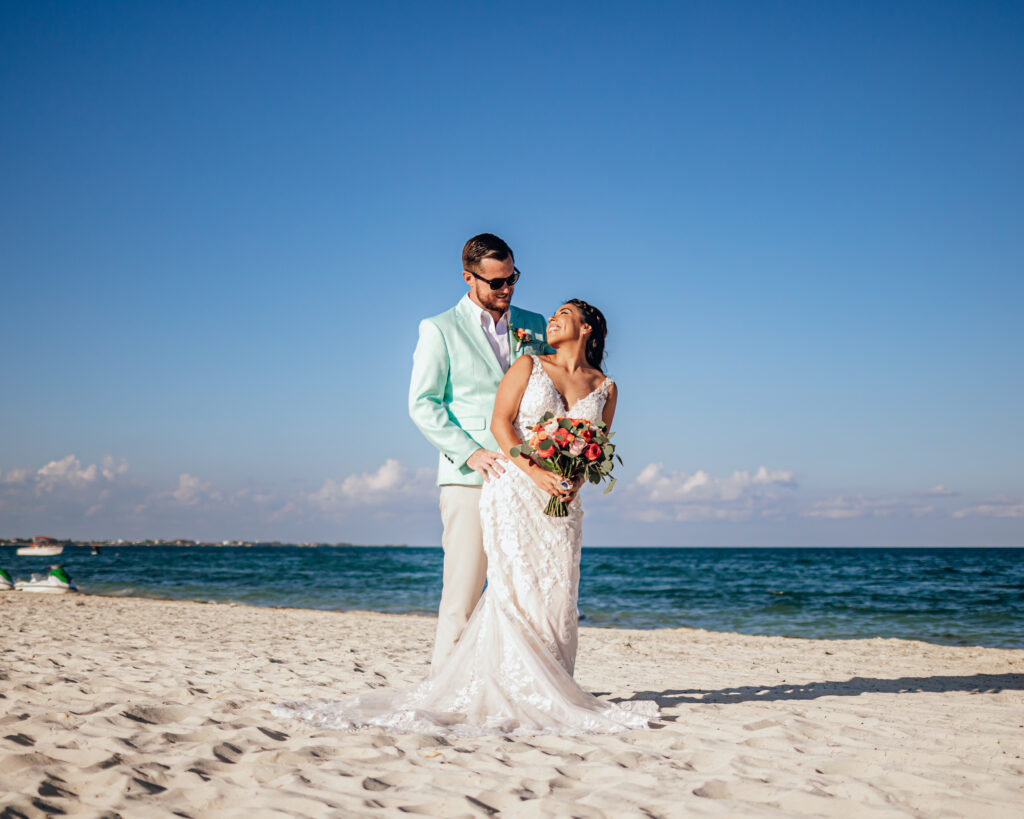 Beach Tropical Destination Wedding Couple Bride & Groom