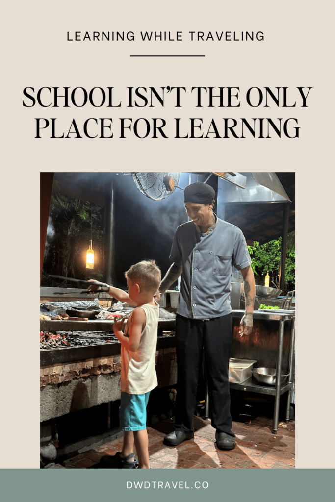 child learning how to cook