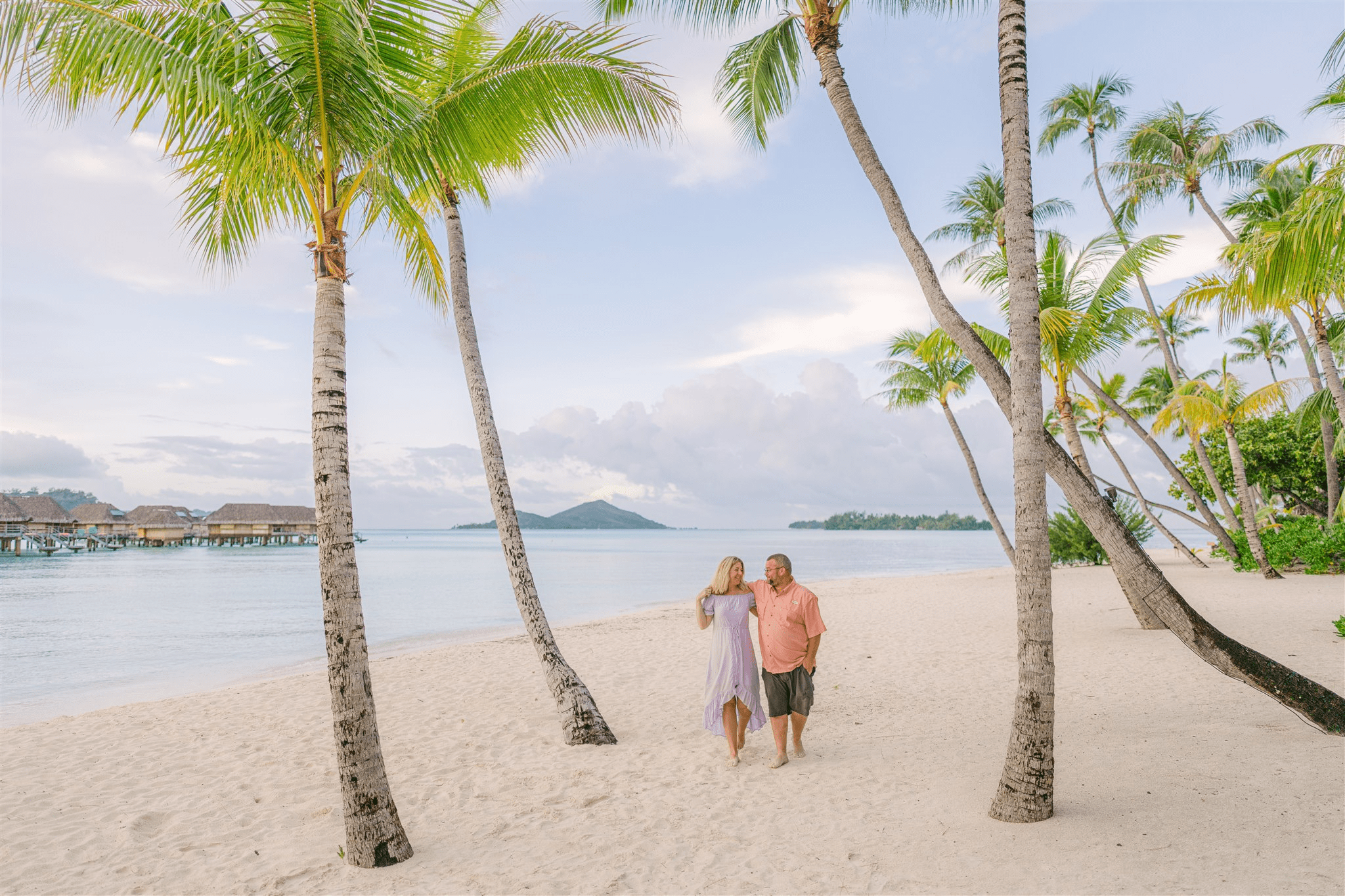 Couple on beach in Bora Bora