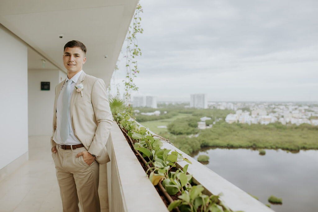 Lauren & Matthew's Destination Wedding at Dreams Vista Cancun | groom