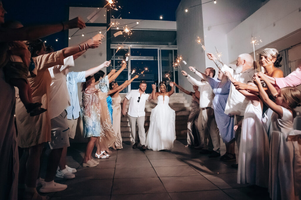 Sparkling Exit at a destination wedding