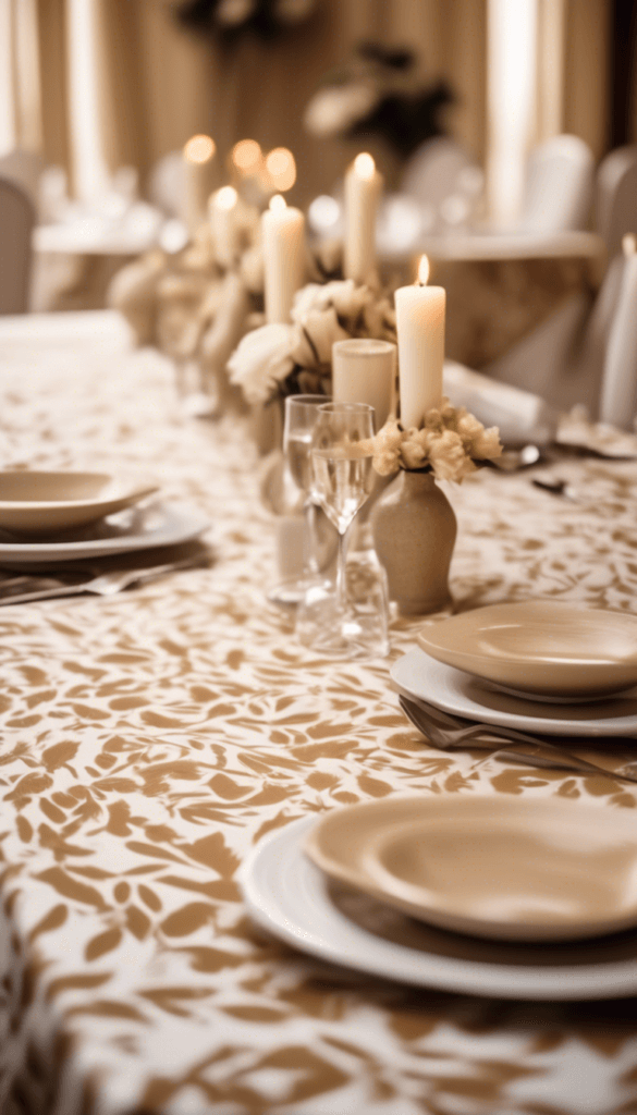 Wedding Reception Table with Otomi Print Table cloth