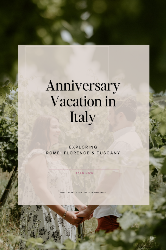 Anniversary Vacation in Italy Pinterest Graphic