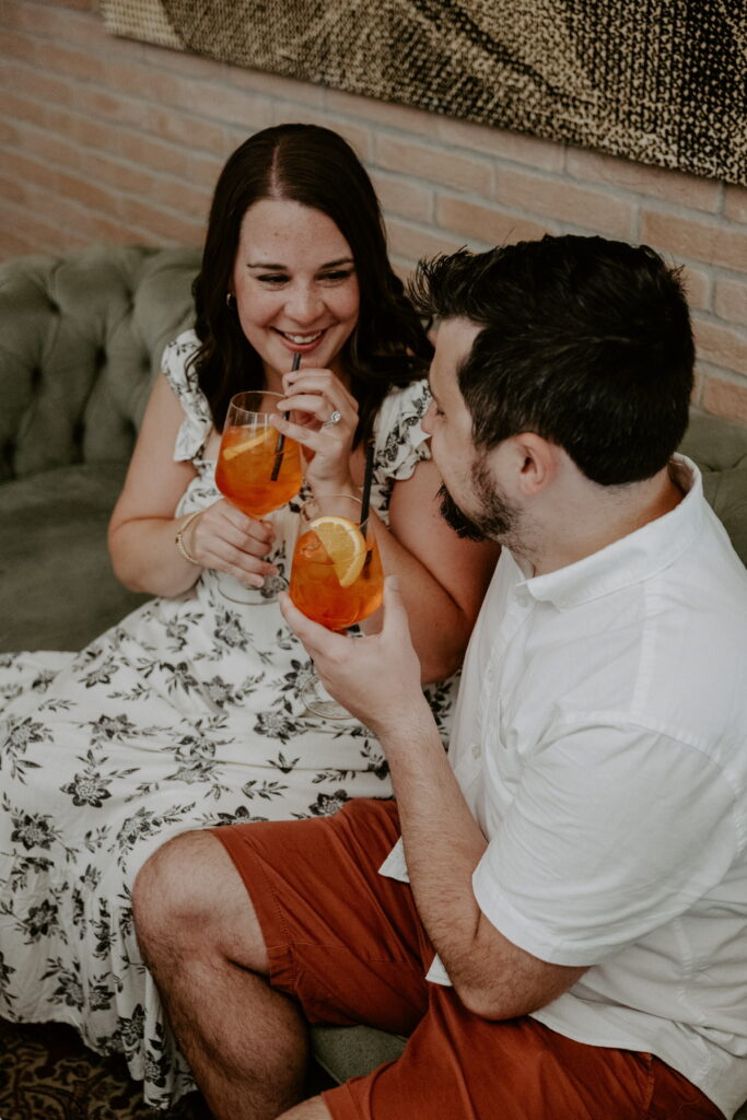 Couple on their anniversary vacation in Italy 