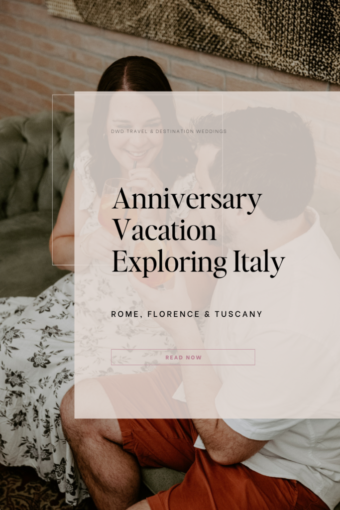 Anniversary Vacation in Italy Pinterest Graphic