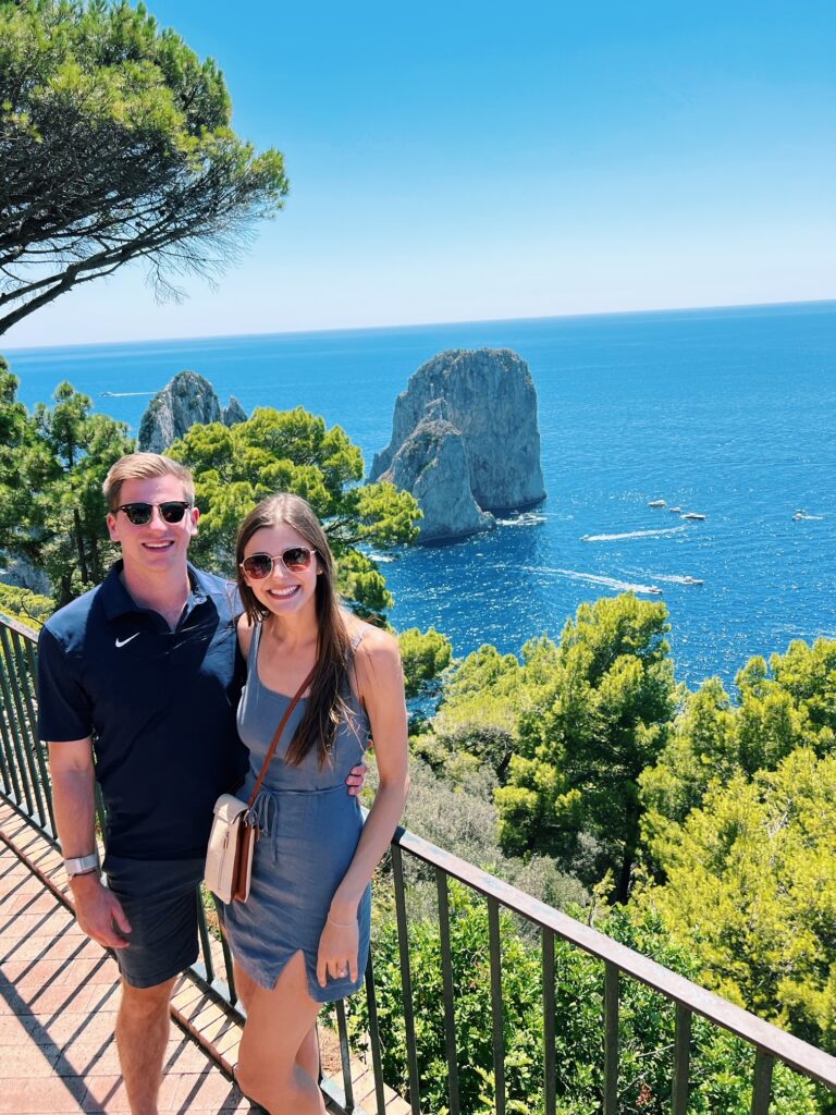 Annie & Brad on their two week honeymoon in Italy