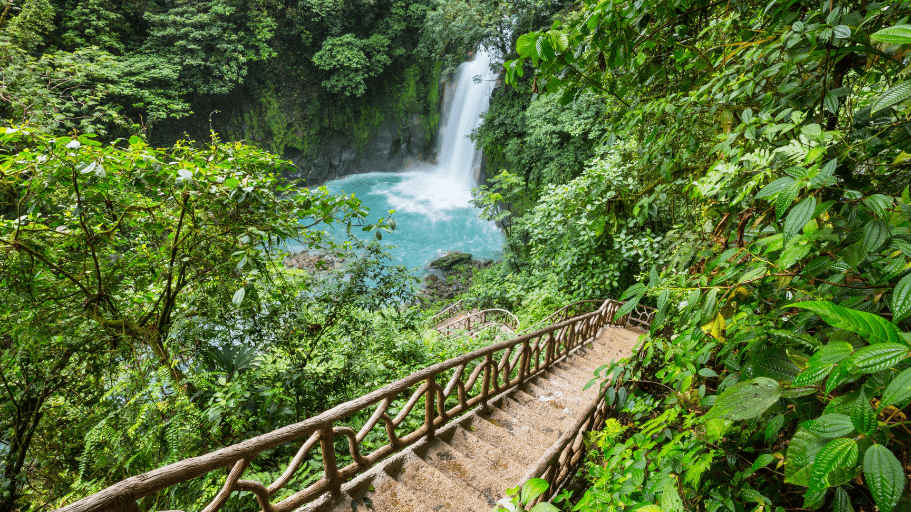 pathway to a waterfall in Costa Rica