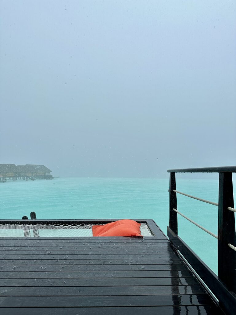 Bora Bora Overwater Bungalow in the Rain