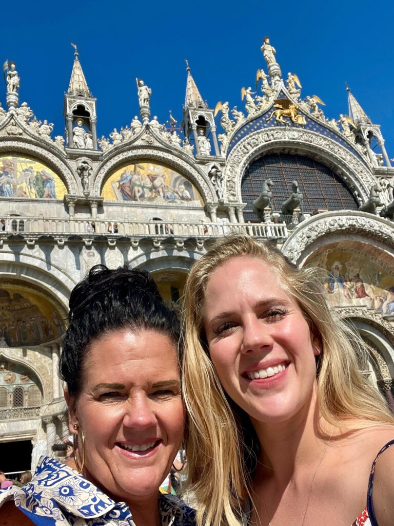 A mother and daughter on vacation in Italy