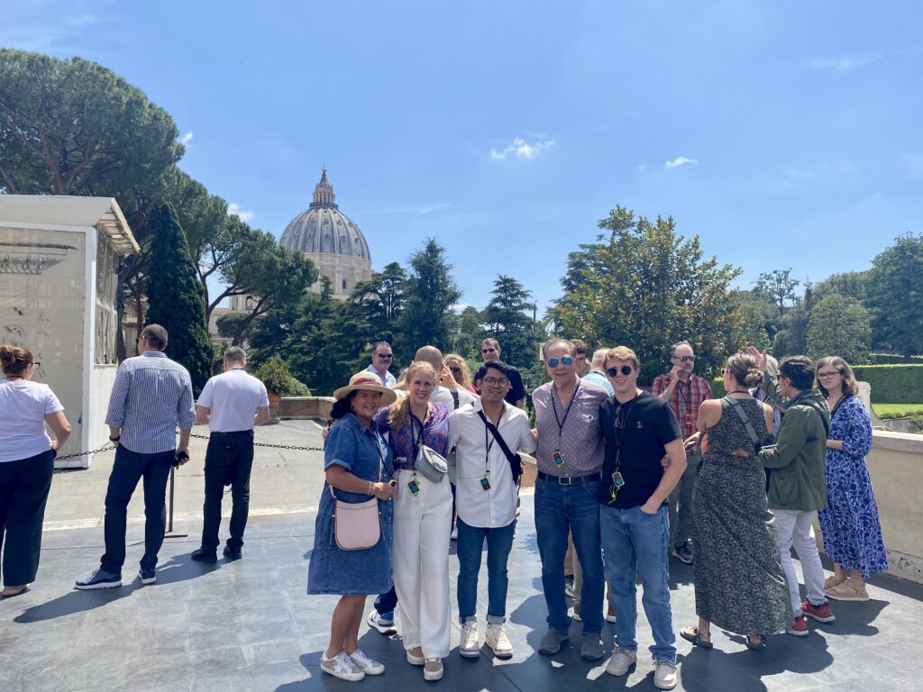 A family on vacation in Italy