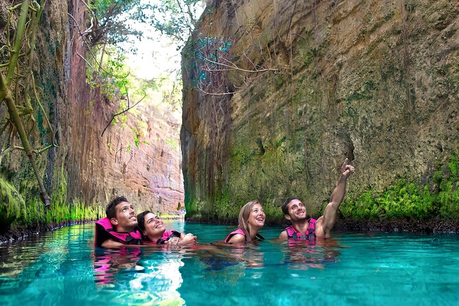 Xcaret Park in Mexico fun Adventures with wedding group