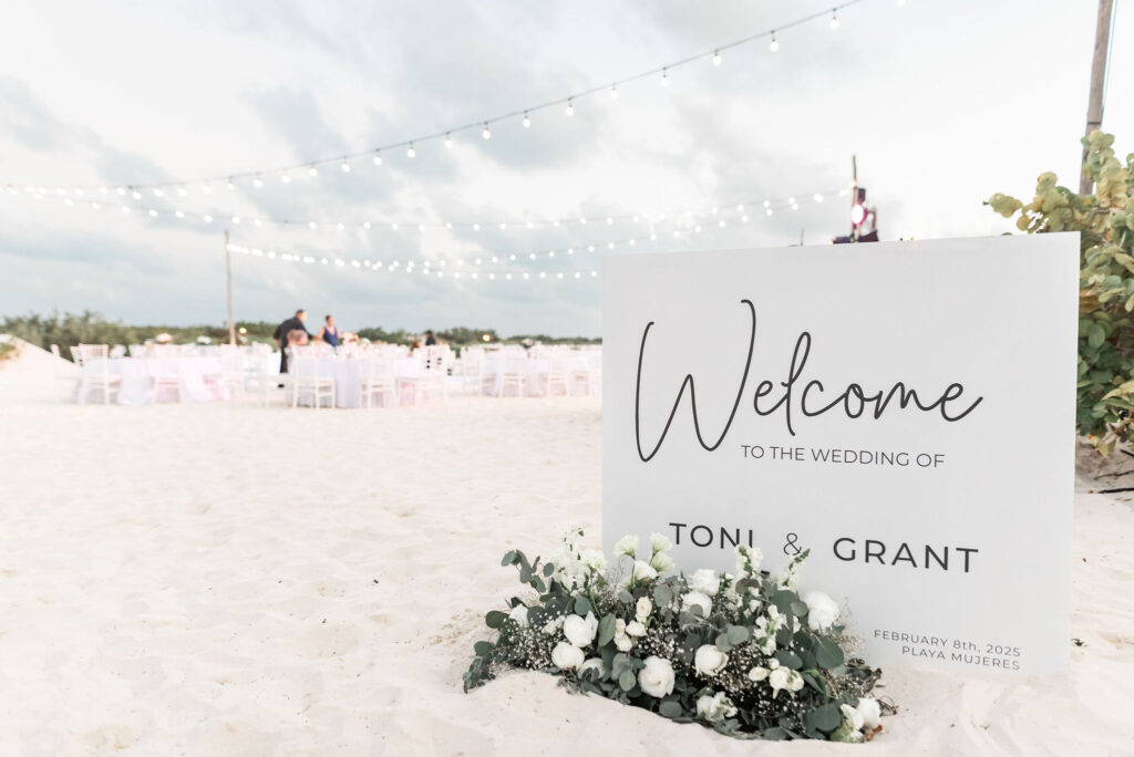 Atelier Playa Mujeres Destination Wedding Welcome Sign