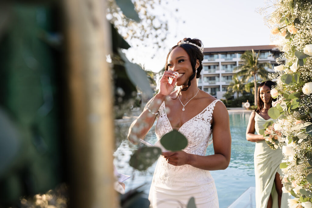 Bride's Reaction Dreams Playa Mujeres Destination Wedding