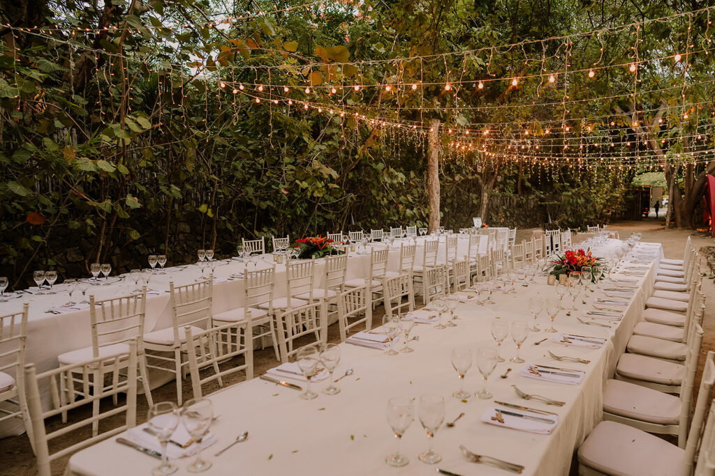 Beautiful outdoor reception with elegant lighting—proof that avoiding destination wedding red flags leads to seamless celebrations.