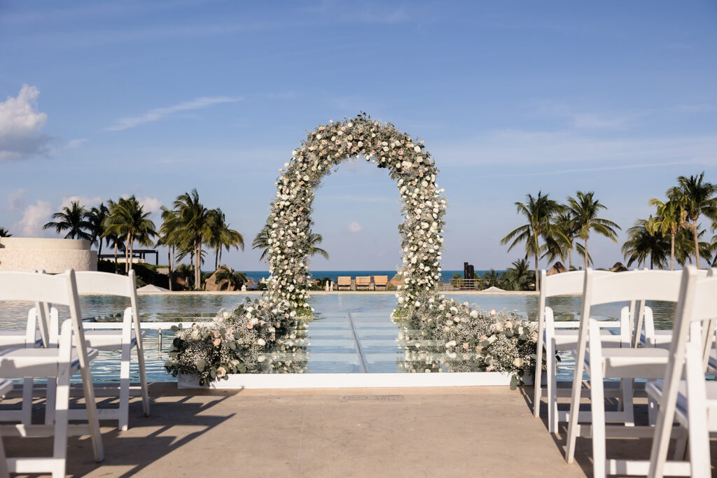 Dreams Playa Mujeres Destination Wedding Over Water Platform Venue
