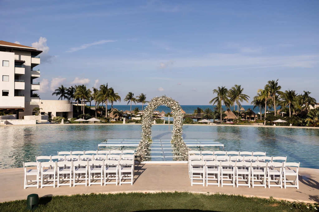 Dreams Playa Mujeres Destination Wedding Ceremony Venue Over Water Platform