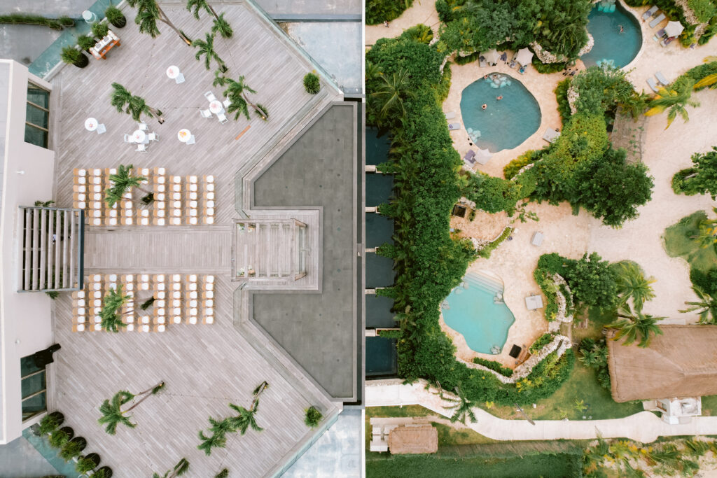 Secrets Moxche Destination Wedding Sky Events Gazebo Aerial View