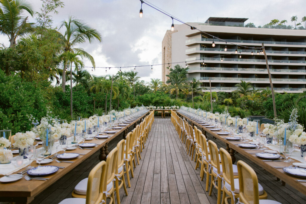 Secrets Moxche Destination Wedding Pool Deck Reception