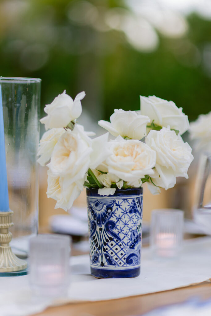 Wedding Reception Florals in Talavera Vase