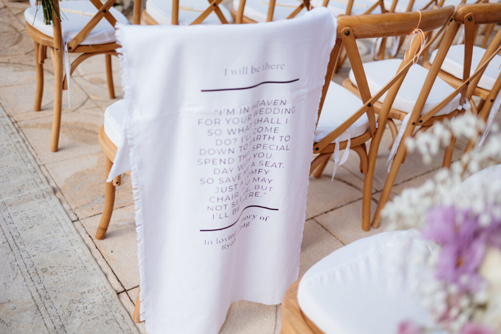 wedding ceremony memorial chair