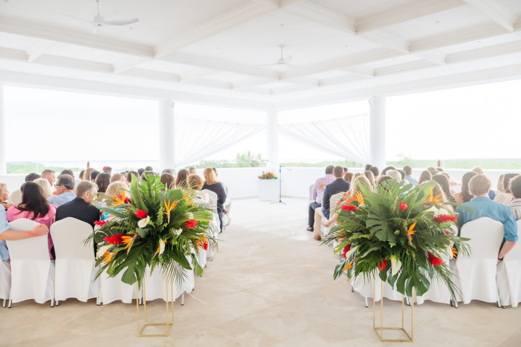 Mexico Destination Wedding Ceremony at Majestic Elegance Costa Mujeres Ballroom Terrace