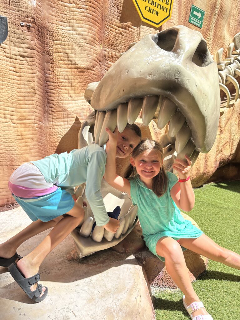 Kids enjoying the kids club on a family vacation to mexico 