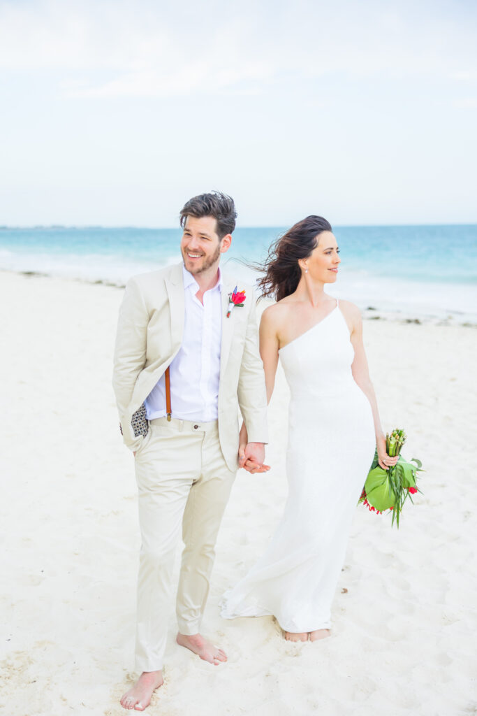 Mexico Destination Wedding Couple on the Beach