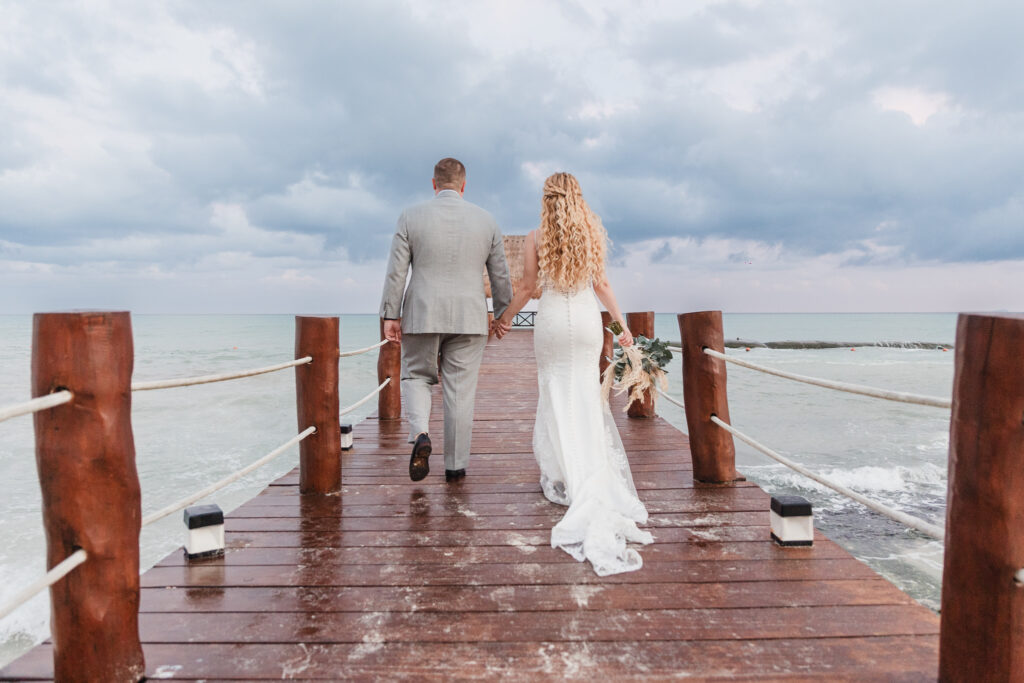 bride and groom after intimate Mexico destination wedding