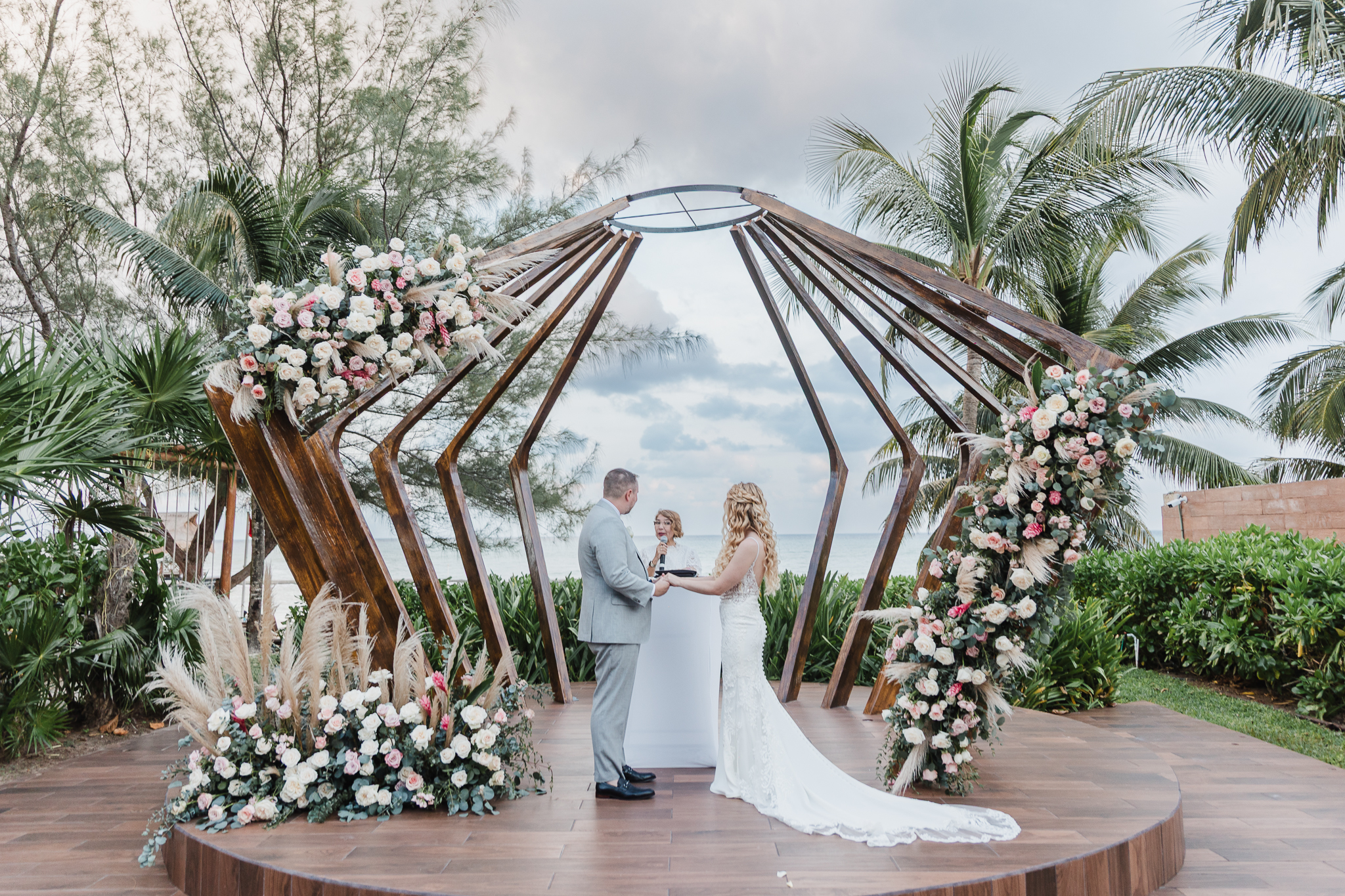intimate destination wedding ceremony at The Fives Beach Hotel