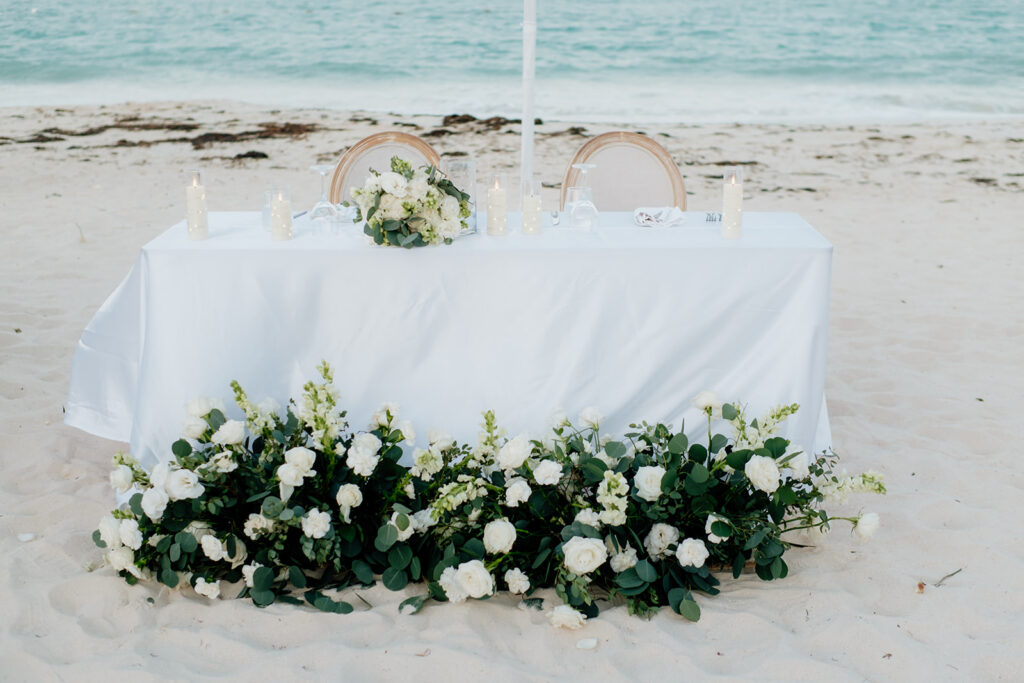 Secrets Playa Mujeres destination wedding sweetheart table
